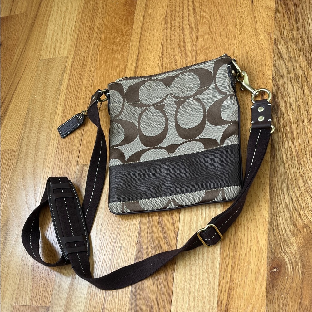 Coach Brown and Tan Crossbody Bag